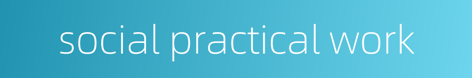 social practical work的同义词
