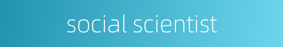 social scientist的同义词