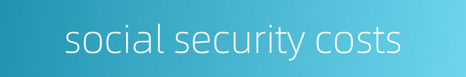 social security costs的同义词