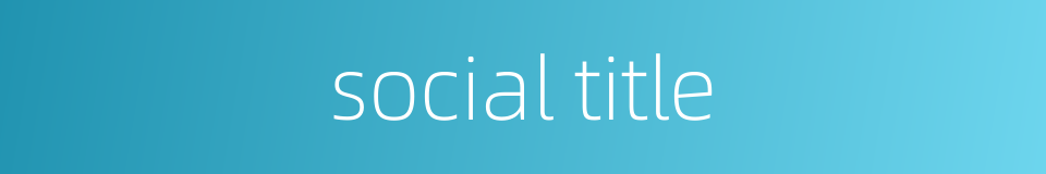 social title的同义词