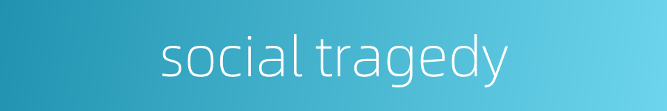 social tragedy的同义词