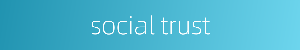 social trust的同义词