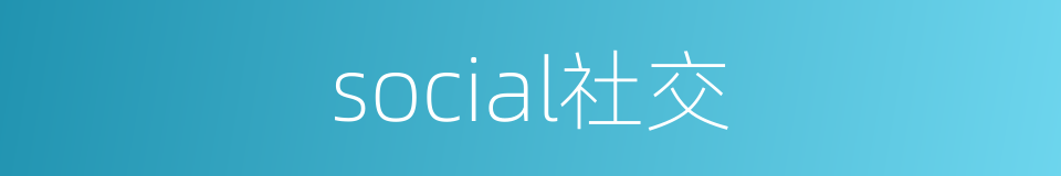 social社交的同义词