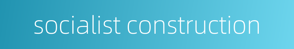 socialist construction的同义词
