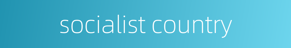 socialist country的同义词
