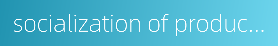 socialization of production的同义词