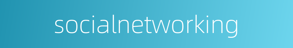 socialnetworking的同义词