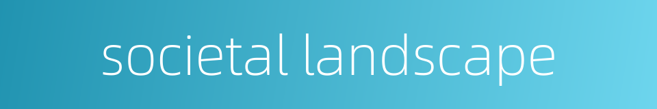societal landscape的同义词