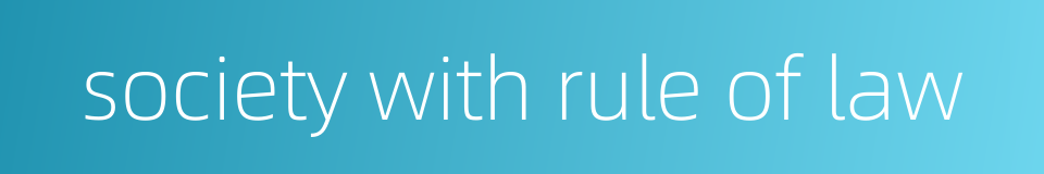 society with rule of law的同义词