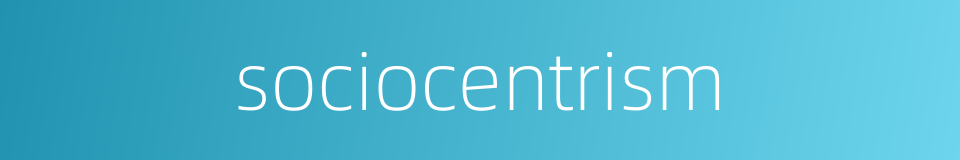sociocentrism的同义词