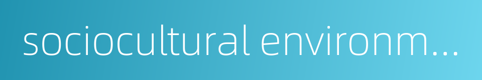 sociocultural environment的同义词