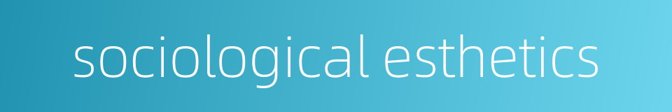 sociological esthetics的同义词