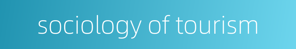 sociology of tourism的同义词