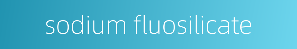sodium fluosilicate的同义词