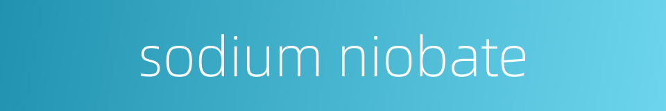 sodium niobate的同义词