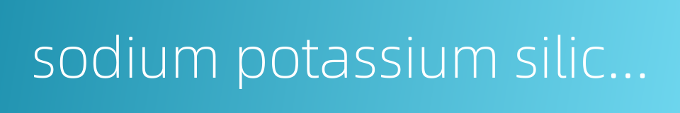 sodium potassium silicate的同义词