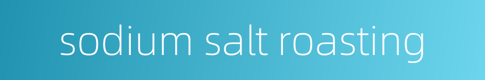 sodium salt roasting的同义词
