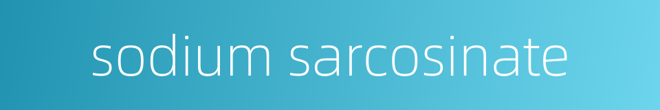 sodium sarcosinate的同义词