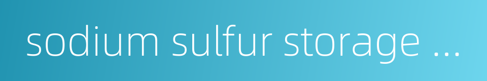 sodium sulfur storage battery的同义词