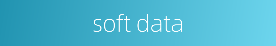 soft data的同义词