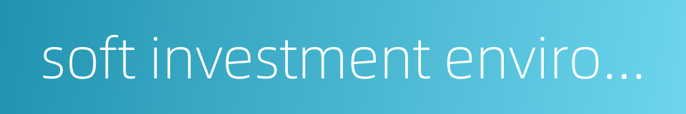 soft investment environment的同义词
