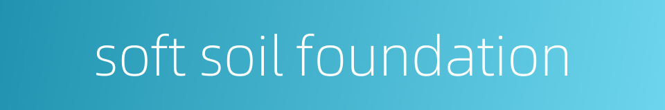 soft soil foundation的同义词