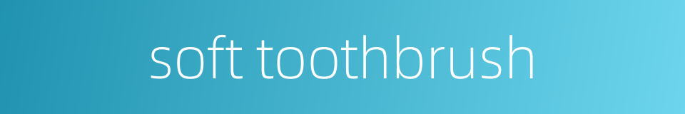 soft toothbrush的同义词