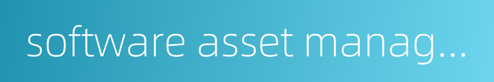 software asset management的同义词