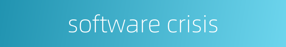 software crisis的同义词