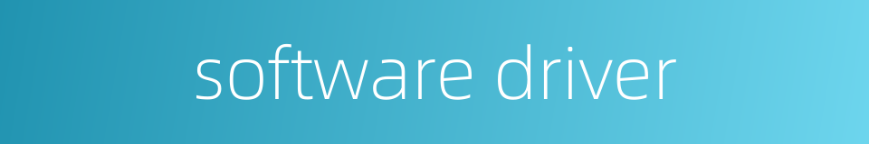 software driver的同义词