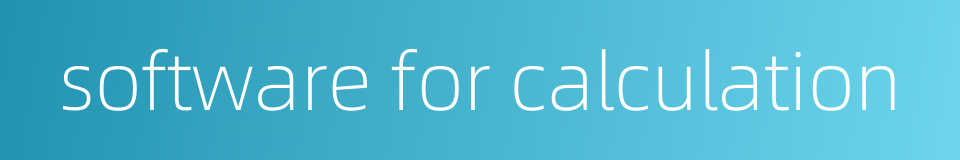 software for calculation的同义词