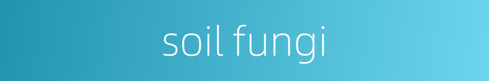 soil fungi的同义词