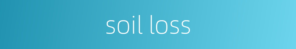 soil loss的同义词