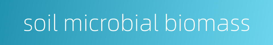 soil microbial biomass的同义词