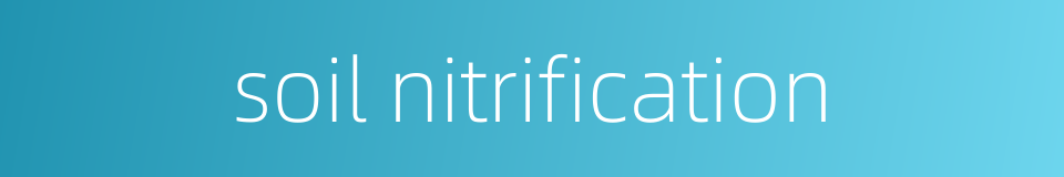 soil nitrification的同义词