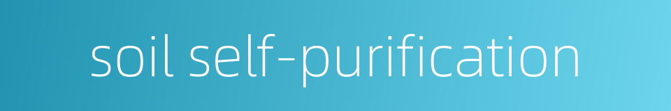 soil self-purification的同义词