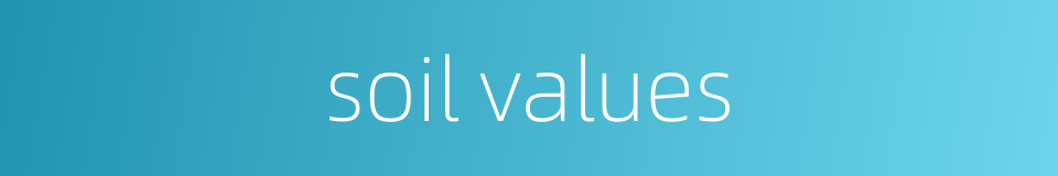 soil values的同义词
