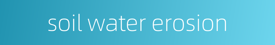 soil water erosion的同义词