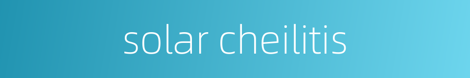 solar cheilitis的同义词