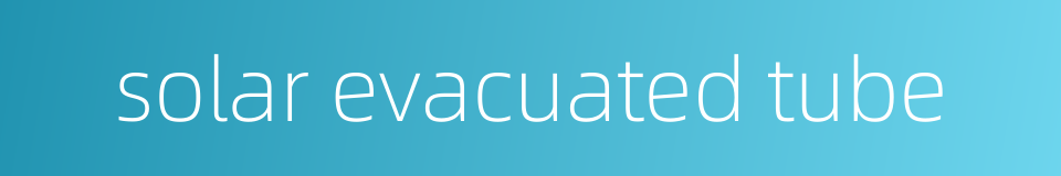solar evacuated tube的同义词