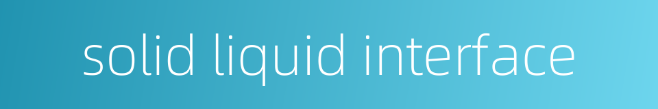 solid liquid interface的同义词