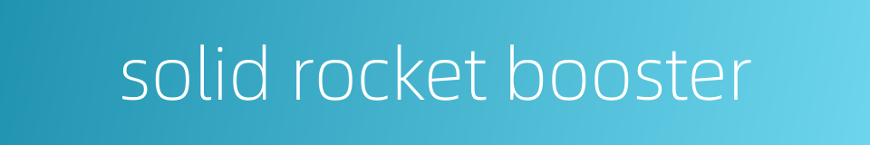 solid rocket booster的同义词