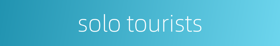 solo tourists的同义词