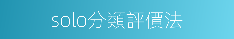 solo分類評價法的同義詞