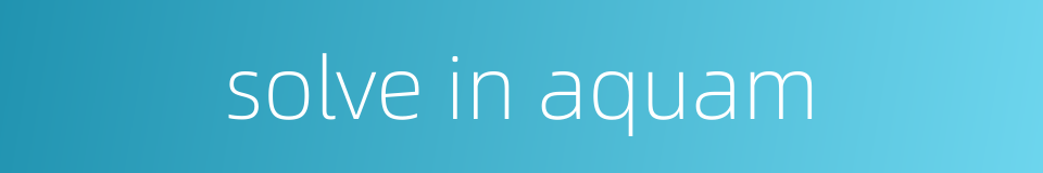 solve in aquam的同义词