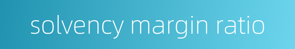 solvency margin ratio的同义词