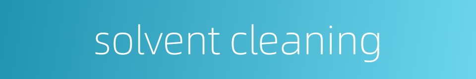 solvent cleaning的同义词