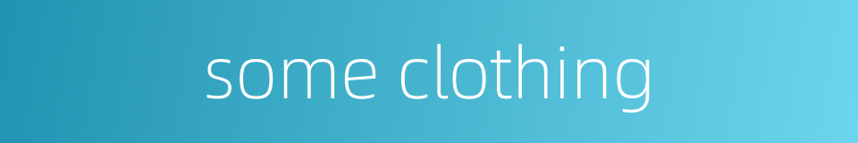 some clothing的同义词