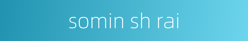 somin sh rai的同义词