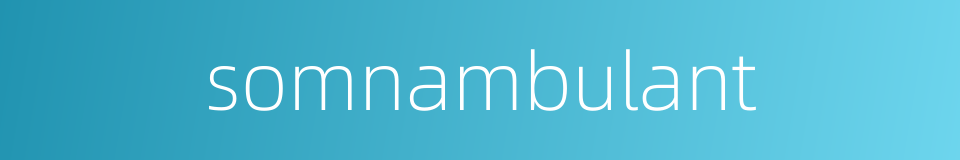 somnambulant的同义词